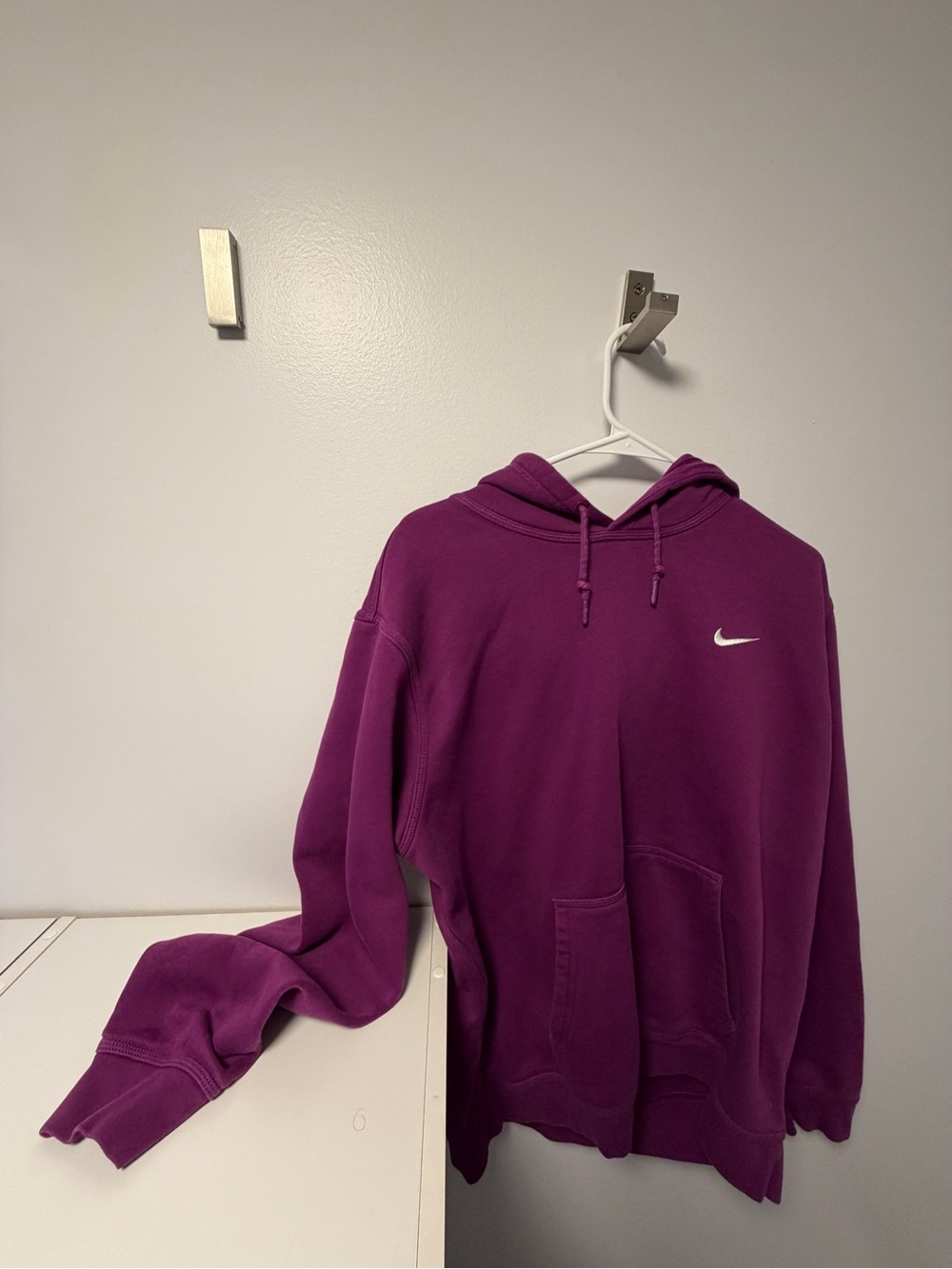 Nike Women's Purple Pullover Hoodie with White Swoosh